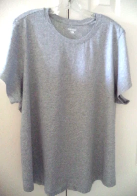 Old Navy Heather Grey Soft Cotton Jersey Round Neck T-shirt 3XL 22 24 26 XXXL 3X - Image 1 of 4