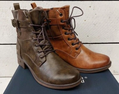 Ladies Mustang 1229-521 Lace & Zip Ankle Boots - Image 1 of 4