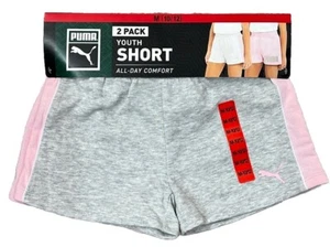 Puma Youth Short (2 Pack Set) Size M (10/12) Pink And Grey - Picture 1 of 7
