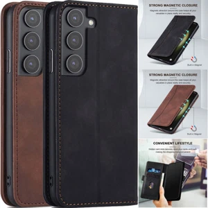 Custodia magnetica per Samsung S23 Plus/Ultra/FE 5G portafoglio in pelle supporto pieghevole - Foto 1 di 25