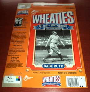 Caja de cereales Wheaties New York Yankees Babe Ruth - Imagen 1 de 2