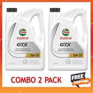 🔥COMBO 2 PACK🔥 Castrol GTX 5W-30 Synthetic Blend Motor Oil, 5 Quarts - Picture 1 of 9