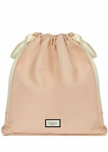 GUCCI Beauty pink peach makeup pouch cosmetic case drawstring bag pouch canvas