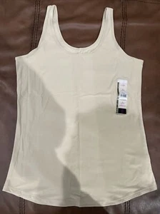 XL (15-17) Junior Womens Super Soft Fitted Scoop Neck Beige Tank - Picture 1 of 2