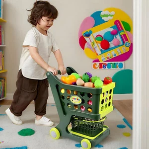 Grocery Shopping Cart Toy Shopping Cart Trolley Pretend Play Kit - Picture 1 of 7