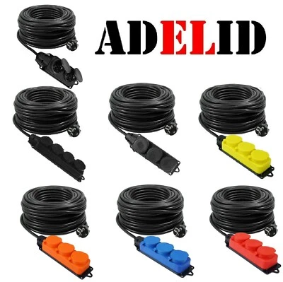 Verlängerungskabel 3x1,5 Außen 2-50m IP44 Schuko Stromkabel Stecker Verlangerung - Bild 1 von 4