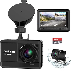 Dash Cam Front and Rear, Mini Dash Cam 1080P Full HD with 32GB SD Card - Picture 1 of 8