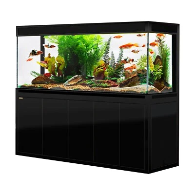 400-Gallon Tempered Glass Aquarium – All Black Complete Set-up - Image 1 of 4