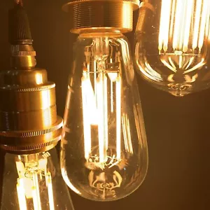 Vintage Industriefilament LED 6W Licht LANGE Lampen Glühbirne Eichhörnchen Käfig Edison A + - Bild 1 von 5