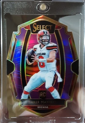 🏈2018 Panini Select púrpura/75 RC troquelado Prizm Baker Mayfield Cleveland Browns  Foto 1 de 4
