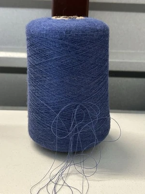 SOFT Spool Cone 2/60 Cobweb Peru Baby Alpaca Silk Yarn 2lb 1oz 388gr 2057 Blue C - Image 1 of 4