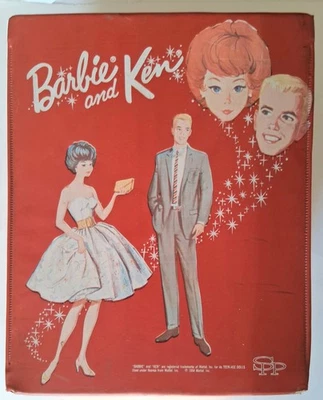 Vintage 1964 Mattel Barbie & Ken Red Carrying Case Red Vinyl 13 X 10 X 7 - Image 1 of 4