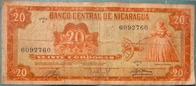 BILLETE DE 20 CÓRDOBAS NICARAGUA DESDE 20.02. EDICIÓN 1978, P129 Foto 1 de 2