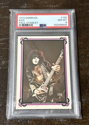 1978 DONRUSS KISS #126  PAUL STANLEY  PSA 8 NM-MT - Image 1 of 2