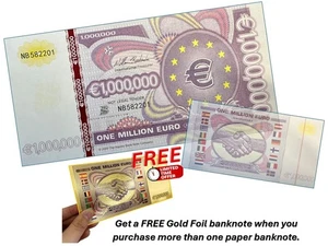 One Million (1,000,000) Euro Paper Money Banknotes - Fantasy (1pc) FREE SHIPPING - Picture 1 of 5