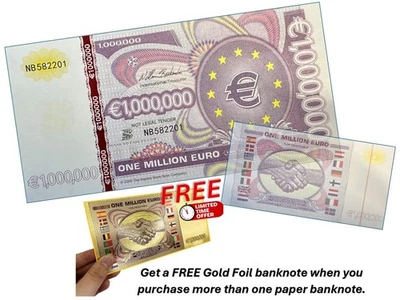 One Million (1,000,000) Euro Paper Money Banknotes - Fantasy (1pc) FREE SHIPPING - Image 1 of 4