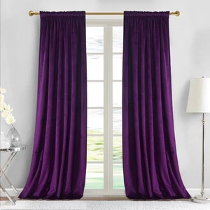 Purple Orchid Velvet Curtains Home Office Thermal Insulated Luxury Energy Sav... - Picture 1 of 8