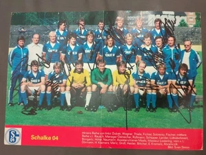 19 original Autogramme auf Mannschaftsbild Des FC Schalke 04,DFB,1977,Kicker - Bild 1 von 2