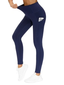 Thick High Waist Yoga Pants with Pockets, Tummy Control Workout Running Yoga ... - Picture 1 of 6