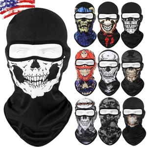 1 Loch Sturmhaube Halloween Geist Totenkopf Gesichtsmaske Fahrrad Ski Motorrad Helm Kapuze - Bild 1 von 44