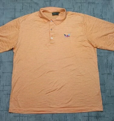 Bobby Jones Polo Collection Golf Shirt Men's Large Orange Striped - Image 1 of 4