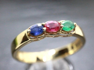 GOLDJUNGE69 * HARRY IVENS IV EDELSTEIN RING (21) RUBIN,SAPHIR,SMARAGD 925er SILB - Bild 1 von 4