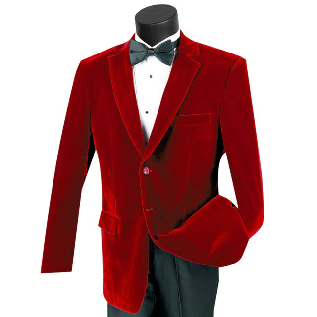 Ruby Red Venice Velvet Slim Fit Tuxedos - Formal Approach