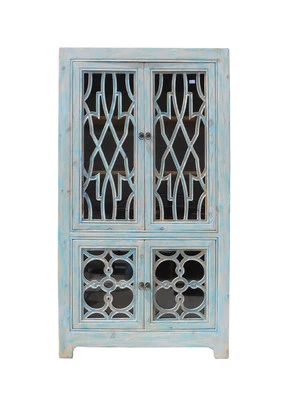 Librería oriental Shabby Chic de vidrio azul china cs1335 Foto 1 de 4