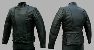 Giacca moto in pelle - nera - S - XXL - vera pelle - biker, chopper, protezioni - Foto 1 di 3