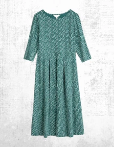 Ex Seasalt Women’s ¾ Sleeve Wild Cotton Jersey Dress in Dappled Petals Studio - Picture 1 of 5