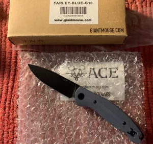 NEW GiantMouse Farley, Blue G10, M390, Slip Joint, Vox & Anso Design - Picture 1 of 8