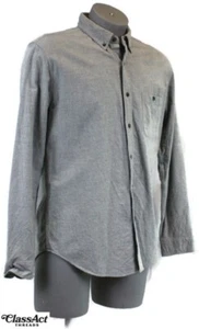 Camicia J.Crew Adulto Grigio Toppa Gomito Flanella Lavoro Bottoni Manica Lunga Uomo Large - Foto 1 di 6