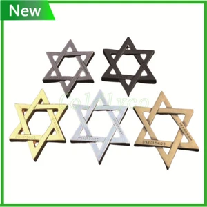 2x 3D Metal Star of David Jewish Hexagram Car Emblem Badge Motorcycle Stickersx - Bild 1 von 11