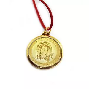 Ciondolo e collana moneta Lord Shiva Shankar placcato oro 24 K uomo donna - Foto 1 di 2