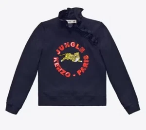 Felpa Maglione Donna Kenzo X H&M Edizione Limitata Cotone Collo Nero S - Foto 1 di 12