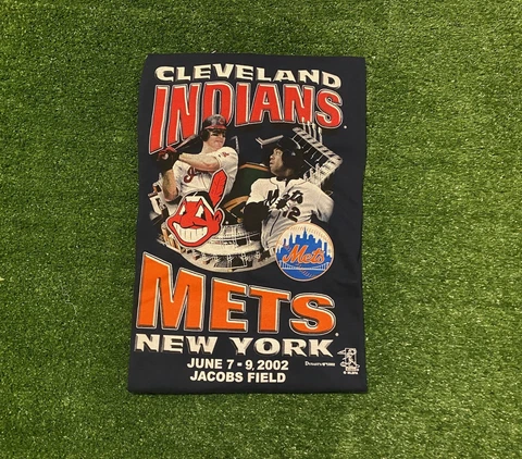 Vintage Cleveland Indians vs. New York Mets Jim Thome Roberto Alomar t-shirt 2XL Cover
