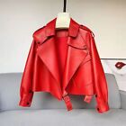 2023 Spring women's short synthetic leather jacket windproof jacket PU