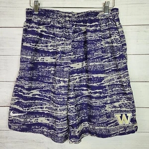 Men's Nike Washington Huskies Shorts Purple Stretch Elastic Waist Logo Sz Large - Picture 1 of 11