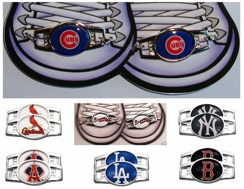 MLB 1 Set Shoe Charm OFFICIAL LICENSED NEW Metal Jewelry Boot Lace CHOOSE TEAM Cover