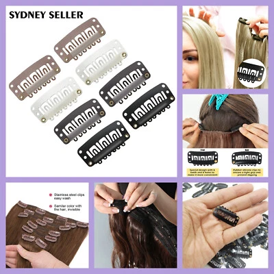 30pcs Brand New Wigs Snap Clips For Hair Extension Weft 32mm All Colours Styling - image 1 of 4