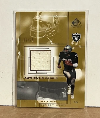 Marcus Allen 2001 Upper Deck SP Game Used Authentic Fabric Jersey Gold #9/25 SSP - Image 1 of 2