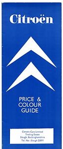 Citroen Prices Colour & Trim 1968-69 UK Market Foldout Brochure Dyane Ami ID DS