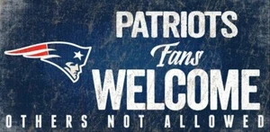 NEW ENGLAND PATRIOTS NFL "Fans Welcome" Holzschild mit Seil, 12"x 6" - Bild 1 von 1
