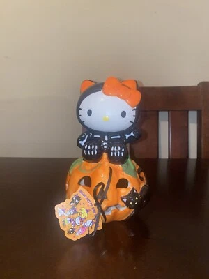 Sanrio Hello Kitty Jack O Lantern Halloween Ceramic Tea Light Holder NEW - Image 1 of 4