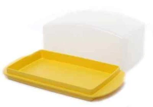 Tupperware Impressions Cheese & Butter Buddy Dish Expressions Design Yellow New - Picture 1 of 1