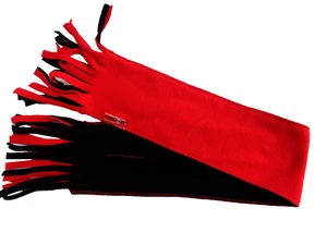 ZeroXposur Girl's Red/Black Fleece Scarf  27" Long x 4" Wide plus 4" Fringe Ends - Picture 1 of 7