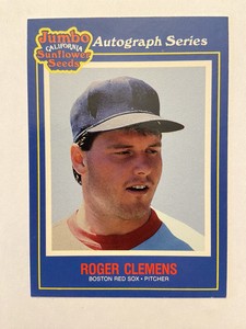 1990 Jumbo California Sunflower Seeds Roger Clemens Boston Red Sox #18