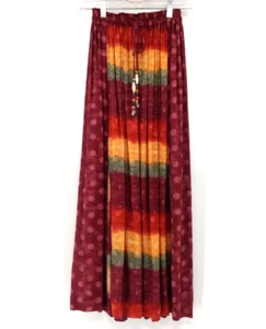 PLATINUM by Dorothy Schoelen Size P Skirt Multicolor Boho Side Slits Drawstring - Picture 1 of 13