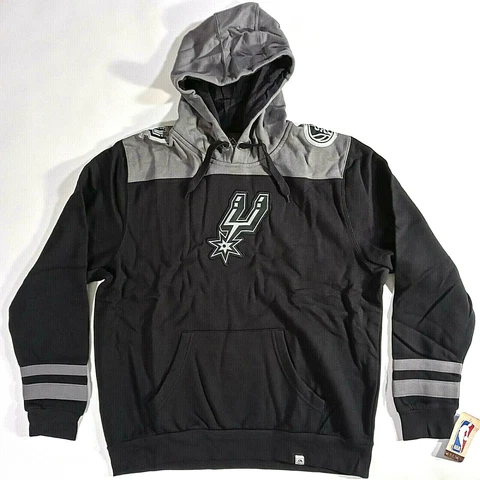 San Antonio Spurs Pullover Hoodie - Men's Size L - Black Gray - Majestic - NBA Cover