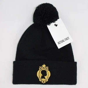 Actual Fact J Dilla Silhouette Hip Hop Bobble Pom Black Beanie Hat - Picture 1 of 3